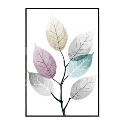 Translucent Leaves Wall Art Fine Art Canvas Prints Minimalist Abstract Botanical Pictures For Living Room Dining Room Bedroom Art Decor