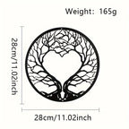 Tree Of Life Black Metal Wall Art 3D Sculptured Iron Craft Wall Decoration For Living Room Dining Room Garden Creative Inspirational Home Garden Decor