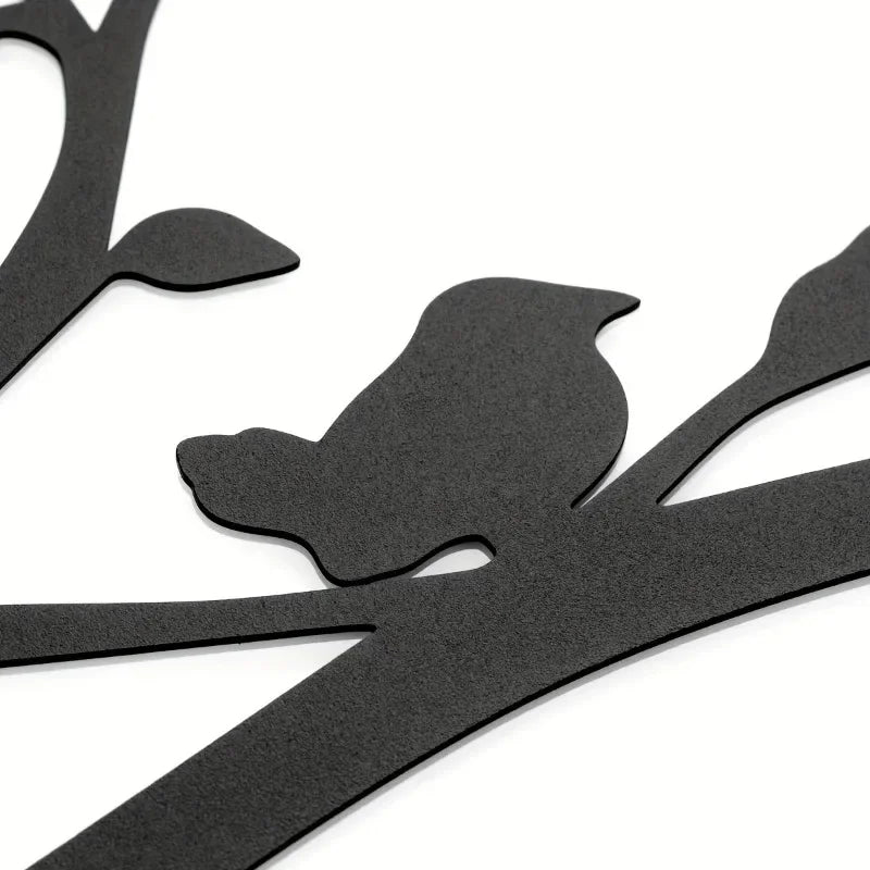 Tree Of Life Iron Art Wall Art 3D Metal Sculptured Birds On Branches Wall Decoration For Living Room Dining Room Creative Contemporary Nordic Home Decor - Set of 3Pcs