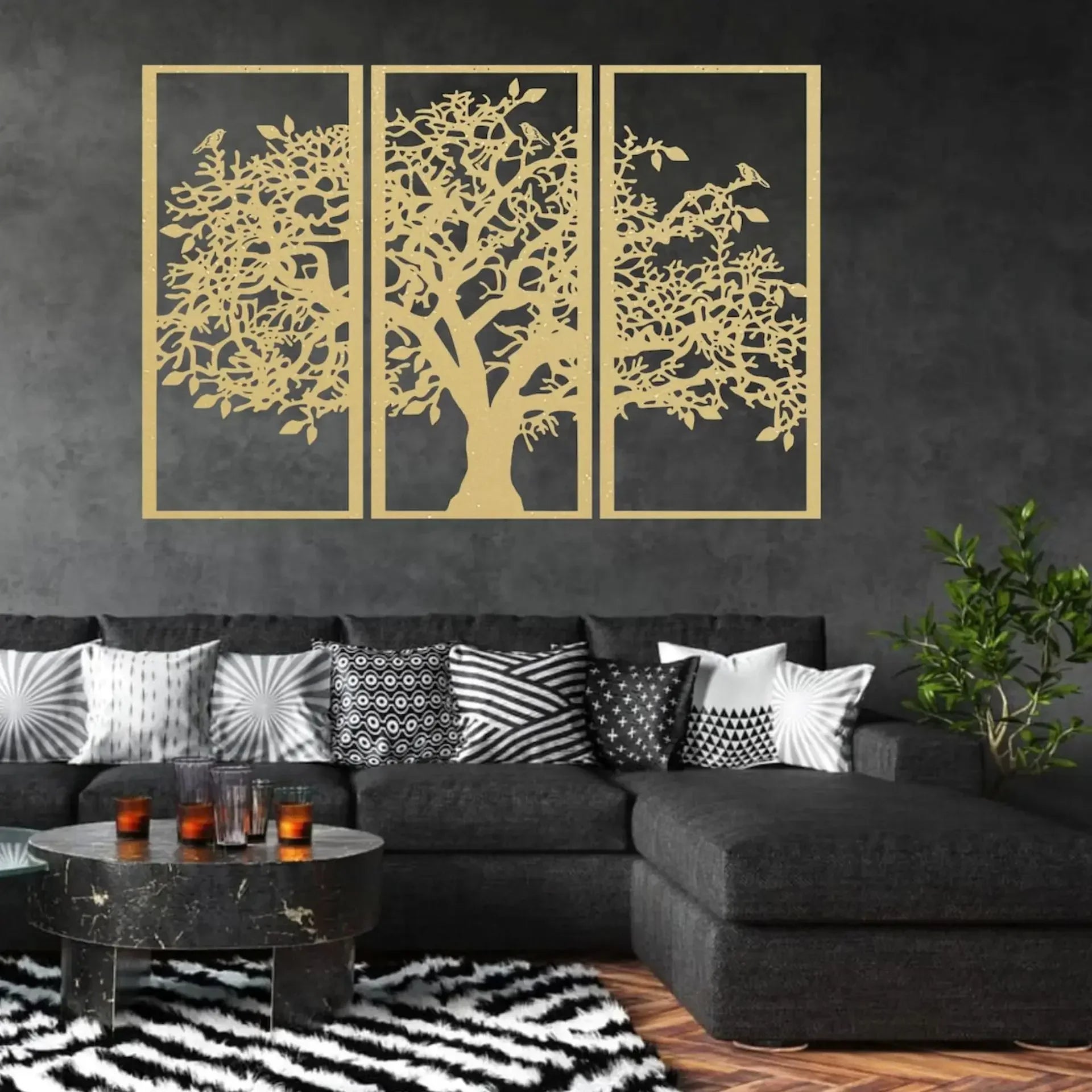 Tree Of Life Iron Wall Art 3d Metalwork Plaques Easy To Install Wall Decoration For Living Room Dining Room Created Nordic Home Decor