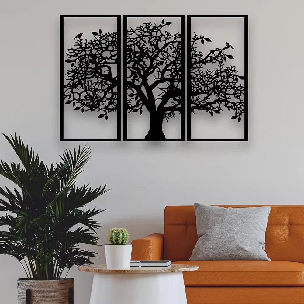 Tree Of Life Iron Wall Art 3d Metalwork Plaques Easy To Install Wall Decoration For Living Room Dining Room Created Nordic Home Decor