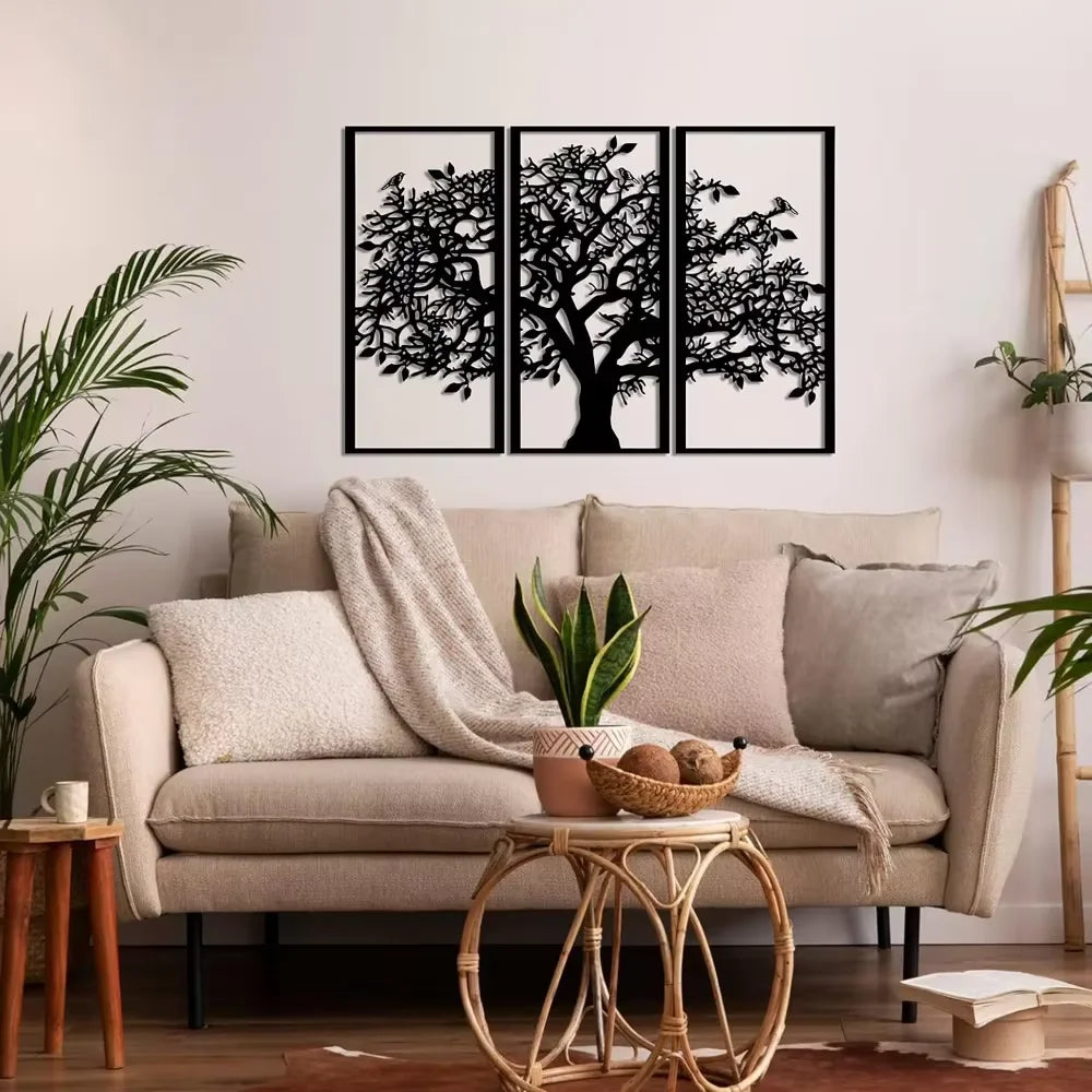 Tree Of Life Iron Wall Art 3d Metalwork Plaques Easy To Install Wall Decoration For Living Room Dining Room Created Nordic Home Decor