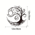 Tree Of Life Silhouette Black Metal Wall Art 3D Sculptured Iron Craft Wall Decor For Living Room Dining Room Creative Inspirational Home Decor