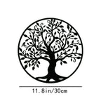 Tree Of Life Silhouette Black Metal Wall Plaque 3d Iron Crafted Wall Decoration For Living Room Dining Room Creative Nordic Home Decor
