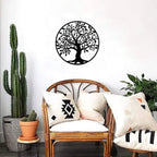 Tree Of Life Silhouette Black Metal Wall Plaque 3d Iron Crafted Wall Decoration For Living Room Dining Room Creative Nordic Home Decor