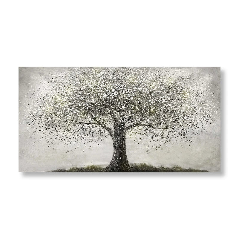 Tree Of Life Wall Art Fine Art Canvas Print Modern Black and White Poster Picture For Living Room Bedroom Home Office Art Decor