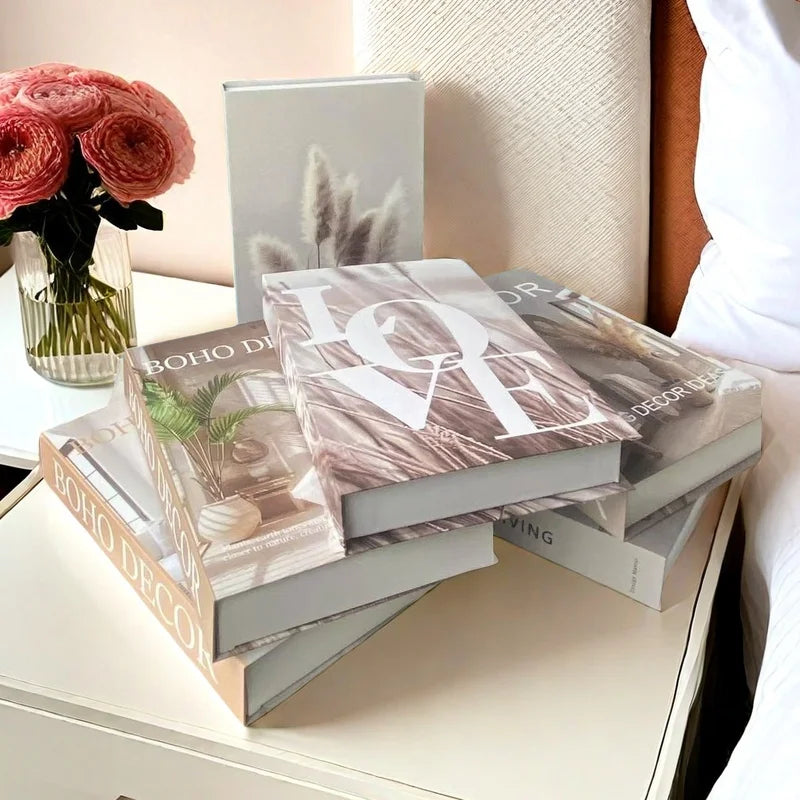 Trendy Chic Faux Books – Decorative Book Storage Boxes with Stylish Covers for Coffee Table Scandinavian Style Contemporary Home Décor