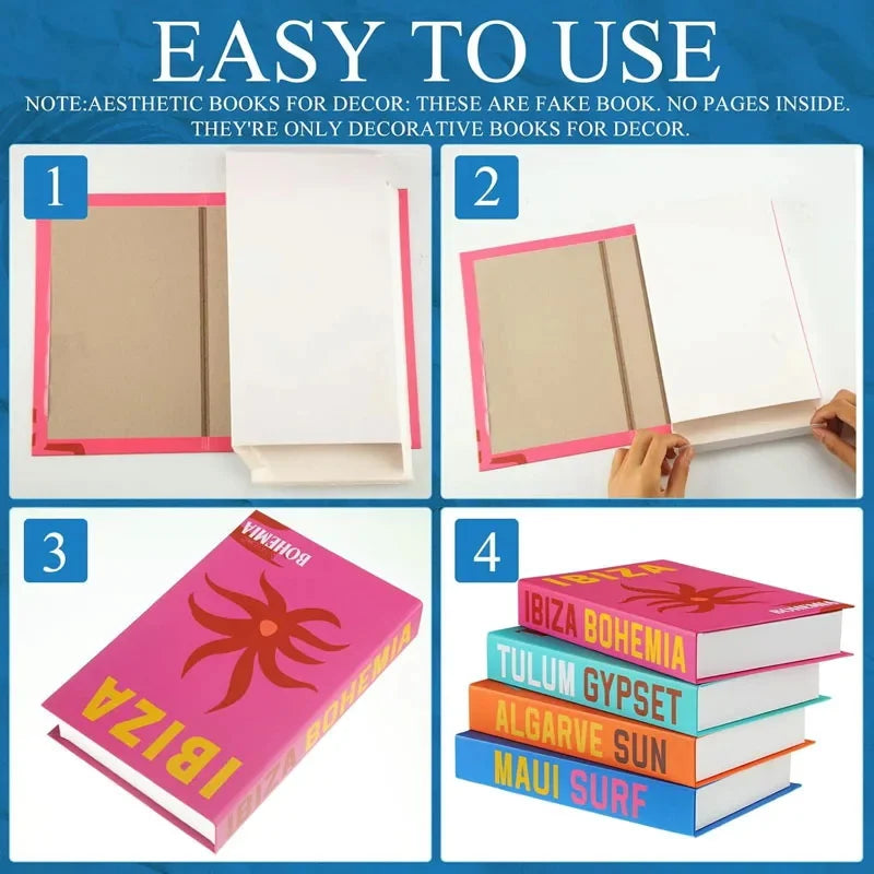 Trendy Chic Faux Books – Decorative Book Storage Boxes with Stylish Covers for Coffee Table Scandinavian Style Contemporary Home Décor