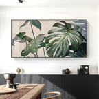 Tropical Green Leaves Wall Art Fine Art Canvas Prints Monstera Palm Posters Botanical Pictures For Living Room Dining Room Home Decor
