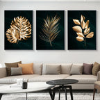 Tropical Botany Exotic Golden Palm Leaves Wall Art Fine Art Canvas Prints Pictures For Living Room Dining Room Nordic Home Decor