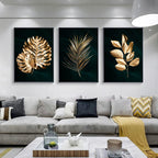 Tropical Botany Exotic Golden Palm Leaves Wall Art Fine Art Canvas Prints Pictures For Living Room Dining Room Nordic Home Decor