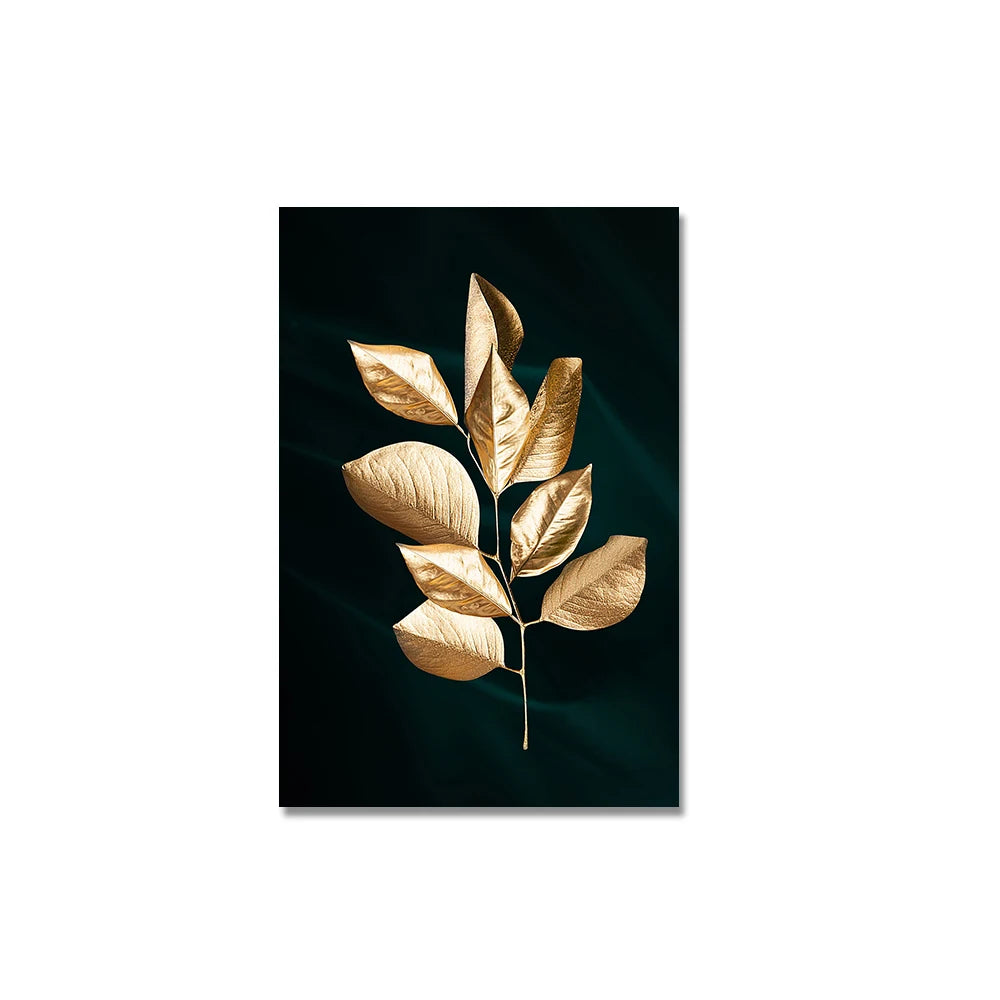 Tropical Botany Exotic Golden Palm Leaves Wall Art Fine Art Canvas Prints Pictures For Living Room Dining Room Nordic Home Decor