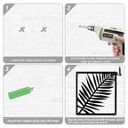 Tropical Palm Leaves Silhouette Black Metal Wall Art Plaques 3d Iron Crafted Wall Mounted Nordic Decoration For Living Room Dining Room Decor.