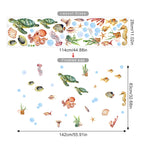 Underwater Sea Life Wall Decals – Turtle, Seahorse & Octopus Wall Stickers for Kids Room & Nursery, Creative DIY Home Decor