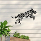 Unique Viking Wolf 3d Iron Crafted Black Metal Wall Art Creative Wall Hanging Decoration For Living Room Bedroom Dining Room Nordic Home Decor
