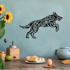 Unique Viking Wolf 3d Iron Crafted Black Metal Wall Art Creative Wall Hanging Decoration For Living Room Bedroom Dining Room Nordic Home Decor