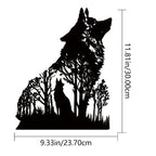 Unique Viking Wolf 3d Iron Crafted Black Metal Wall Art Creative Wall Hanging Decoration For Living Room Bedroom Dining Room Nordic Home Decor