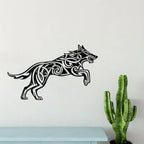 Unique Viking Wolf 3d Iron Crafted Black Metal Wall Art Creative Wall Hanging Decoration For Living Room Bedroom Dining Room Nordic Home Decor