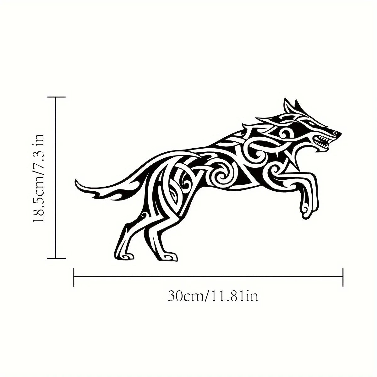 Unique Viking Wolf 3d Iron Crafted Black Metal Wall Art Creative Wall Hanging Decoration For Living Room Bedroom Dining Room Nordic Home Decor