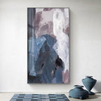 Blue Mauve Purple Abstract Color Block Wall Art Fine Art Canvas Prints Pictures For Luxury Apartment Living Room Dining Room Entrance Reception Foyer Decor