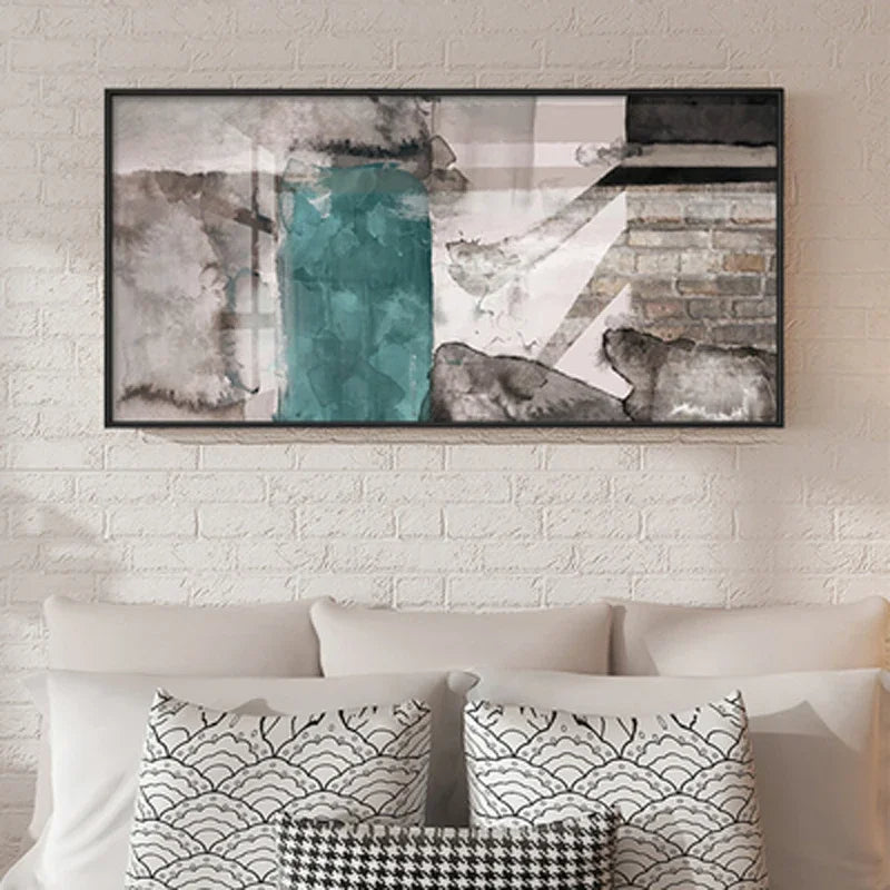 Urban Abstract Grey Green Big Sizes Wall Art Fine Art Canvas Print Picture For City Apartment Living Room Dining Room Home & Office Decor