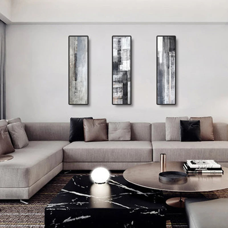 Urban Gray Abstract Wall Art Fine Art Canvas Prints Vertical Horizontal Format Pictures For Modern Living Room Bedroom Home Office Decor