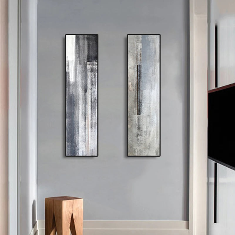 Modern Urban Gray Abstract Wall Art Vertical / Horizontal Format ...