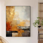 Abstract art painting in a modern interior setting