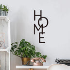 Vertical Typographic Home Silhouette Sign Black Metal Wall Art 3d Iron Craft Typographic Wall Decoration For Living Room Family Room Dining Room Art Decor