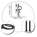 Vertical Typographic Home Silhouette Sign Black Metal Wall Art 3d Iron Craft Typographic Wall Decoration For Living Room Family Room Dining Room Art Decor