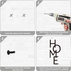 Vertical Typographic Home Silhouette Sign Black Metal Wall Art 3d Iron Craft Typographic Wall Decoration For Living Room Family Room Dining Room Art Decor