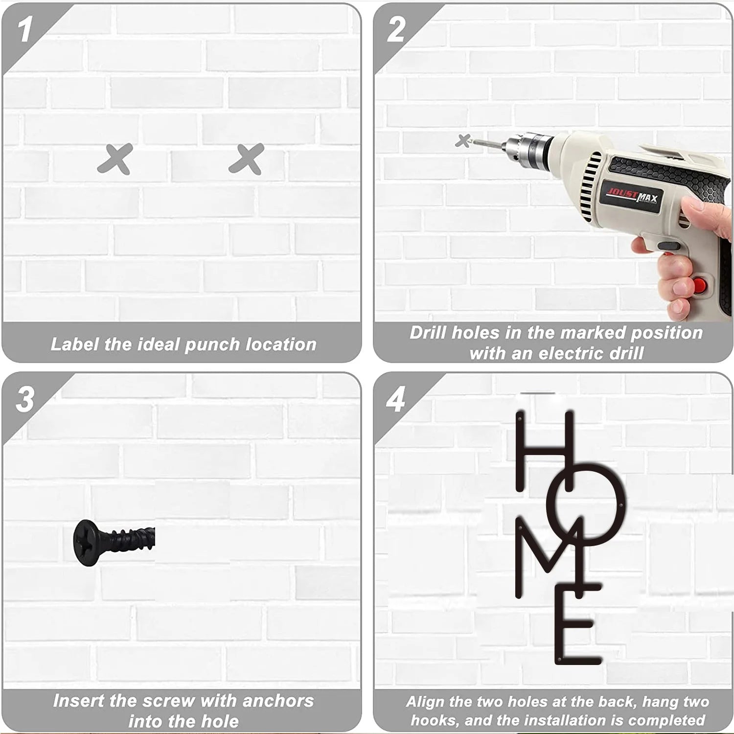 Vertical Typographic Home Silhouette Sign Black Metal Wall Art 3d Iron Craft Typographic Wall Decoration For Living Room Family Room Dining Room Art Decor