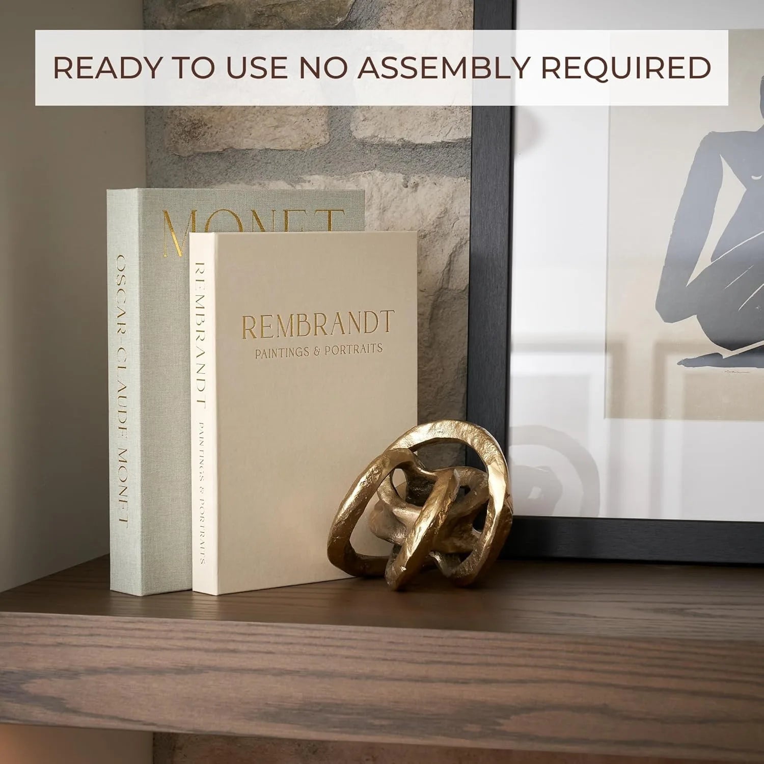 Vintage Art‑Inspired Faux Book Boxes – Decorative Storage Books with Textured Linen Covers Accessories for Modern Minimalist Home Décor