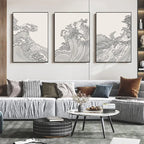 Vintage Minimalist Japanese Abstract Wall Art Fine Art Canvas Prints Black White Pictures For Living Room Bedroom Dining Room Classic Art For Contemporary Interiors 2025