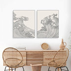 Vintage Minimalist Japanese Abstract Wall Art Fine Art Canvas Prints Black White Pictures For Living Room Bedroom Dining Room Classic Art For Contemporary Interiors 2025
