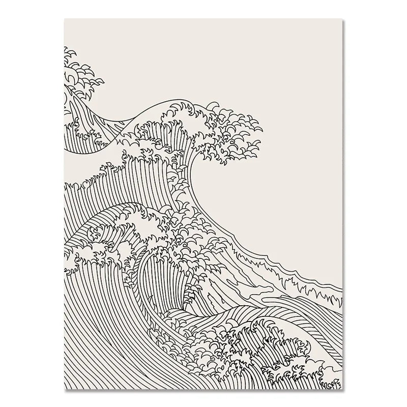 Vintage Minimalist Japanese Abstract Wall Art Fine Art Canvas Prints Black White Pictures For Living Room Bedroom Dining Room Classic Art For Contemporary Interiors 2025