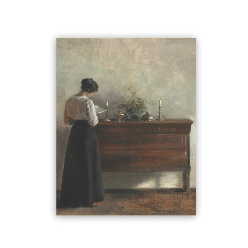 Vintage Neutral Landscape & Botanical Sketch Canvas Wall Art – Individual Unframed Fine Art Canvas Prints Featuring Mountains, Countryside Scenery, Architecture & Nature Illustrations