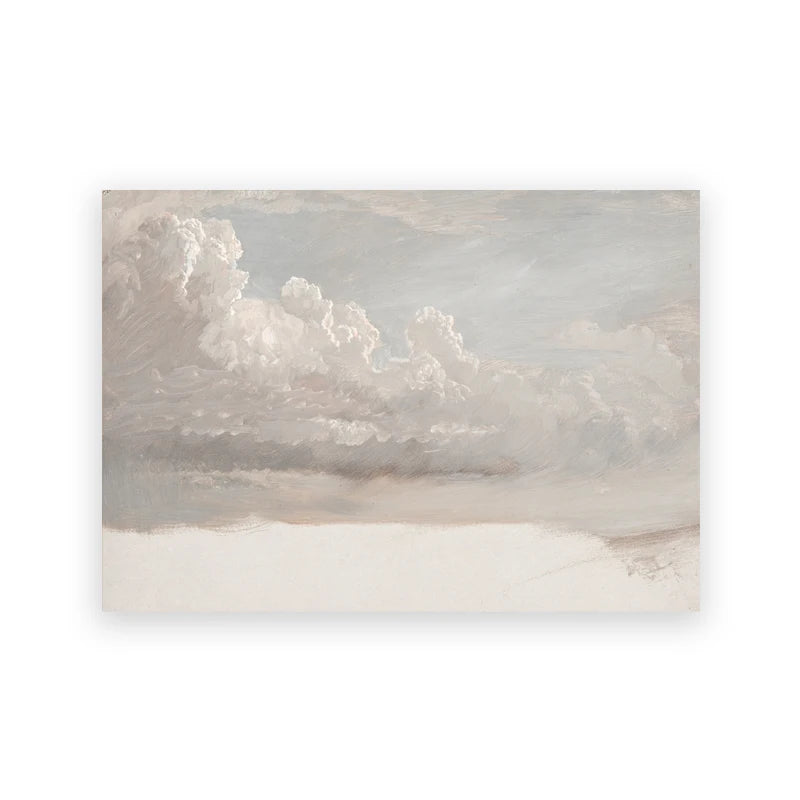 Vintage Neutral Landscape & Botanical Sketch Canvas Wall Art – Individual Unframed Fine Art Canvas Prints Featuring Mountains, Countryside Scenery, Architecture & Nature Illustrations
