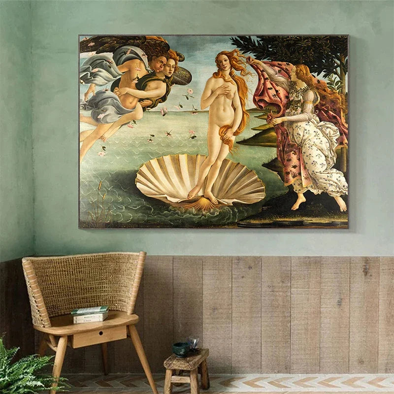 Vintage Old Classics Masterpiece Wall Art Fine Art Canvas Prints – The Swing & Birth of Venus Prints Pictures For Living Room Dining Room