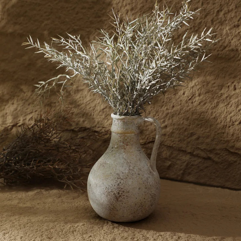Vintage Pottery Vases – Hand‑Crafted Rustic Ceramic Jugs with Weathered Clay Finish for Modern Minimalist Mediterranean Style Natural Home Décor