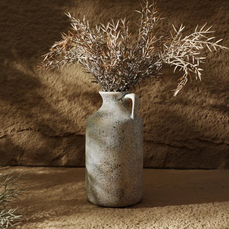 Vintage Pottery Vases – Hand‑Crafted Rustic Ceramic Jugs with Weathered Clay Finish for Modern Minimalist Mediterranean Style Natural Home Décor