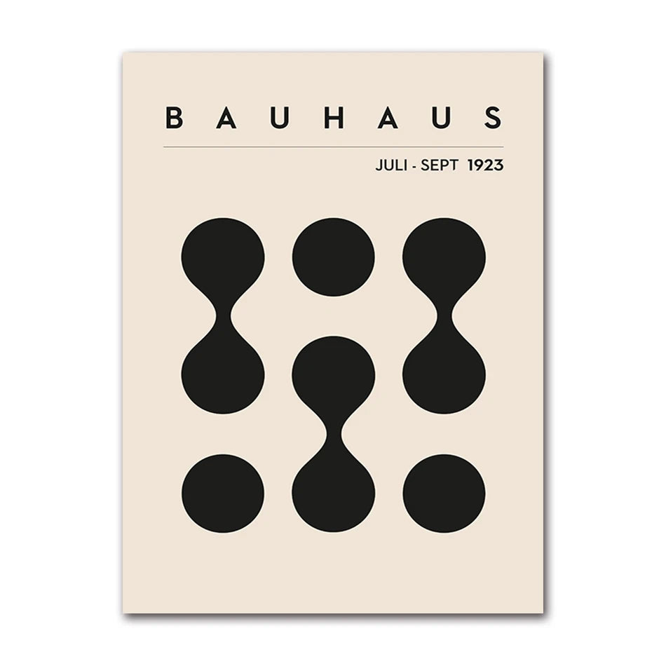 Vintage Retro Bauhaus Abstract Geometric Wall Art Fine Art Canvas Prints Black Beige Pictures For Living Room Dining Room Home Office Decor 2025 001