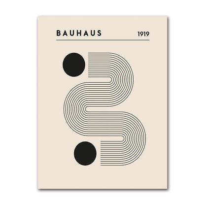 Vintage Retro Bauhaus Abstract Geometric Wall Art Fine Art Canvas Prints Black Beige Pictures For Living Room Dining Room Home Office Decor 2025 001