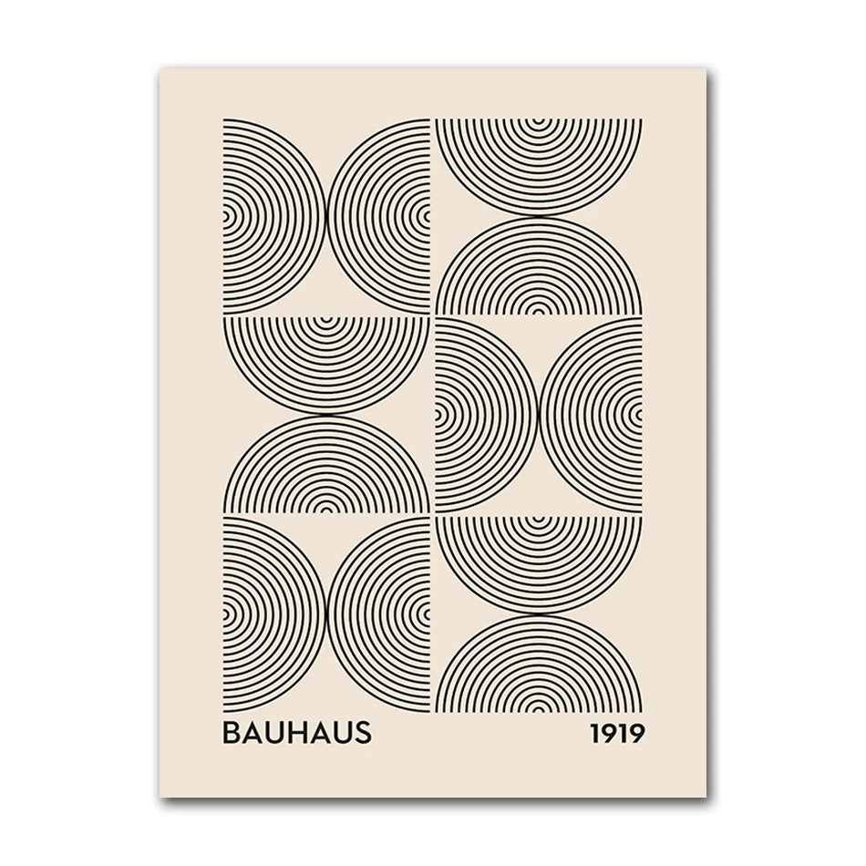 Vintage Retro Bauhaus Abstract Geometric Wall Art Fine Art Canvas Prints Black Beige Pictures For Living Room Dining Room Home Office Decor 2025 001