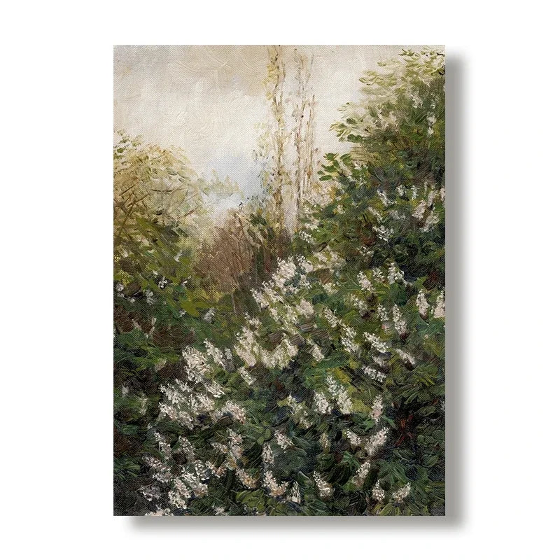 Vintage Summer Farmhouse Landscape Wall Art – Rustic Green Countryside Gallery Wall Prints for Modern Living Room, Scandinavian Home Décor