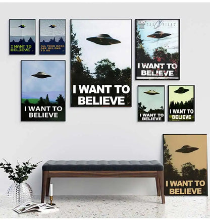 Vintage UFO Poster Wall Art Fine Art Canvas Prints Classic Retro Pictures For Living Room Dining Room Home Office Art Decor Movie Poster 2025