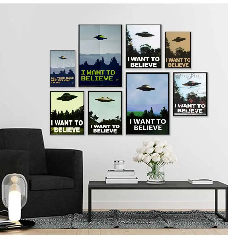 Vintage UFO Poster Wall Art Fine Art Canvas Prints Classic Retro Pictures For Living Room Dining Room Home Office Art Decor Movie Poster 2025