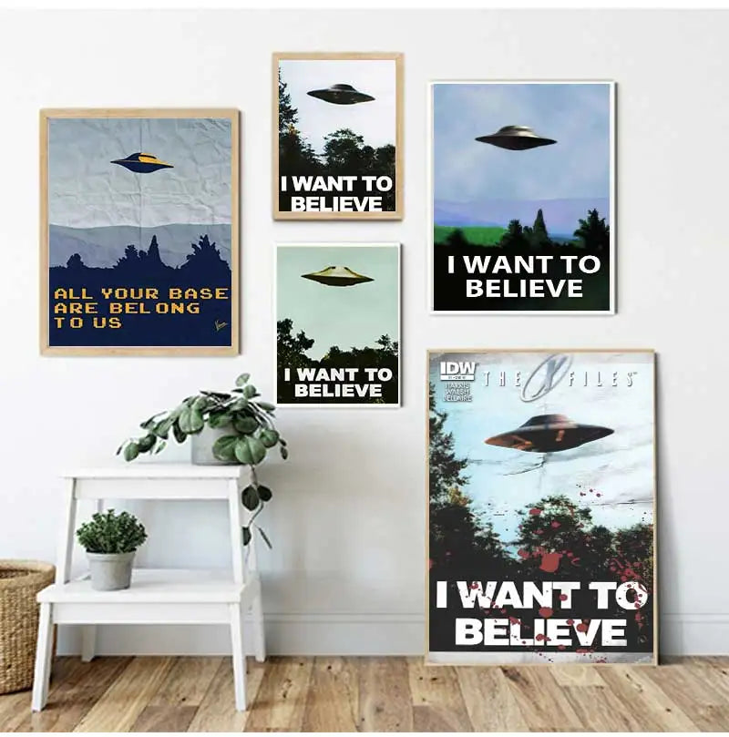 Vintage UFO Poster Wall Art Fine Art Canvas Prints Classic Retro Pictures For Living Room Dining Room Home Office Art Decor Movie Poster 2025