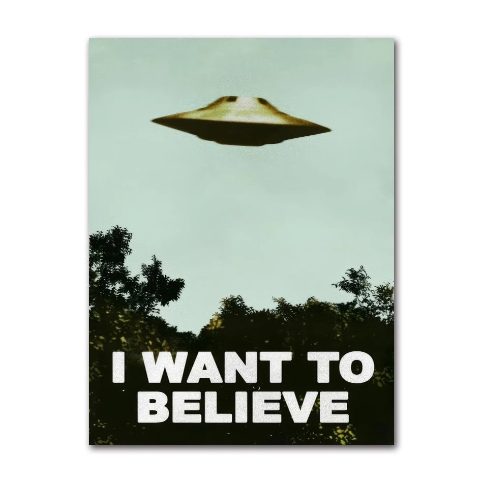 Vintage UFO Poster Wall Art Fine Art Canvas Prints Classic Retro Pictures For Living Room Dining Room Home Office Art Decor Movie Poster 2025