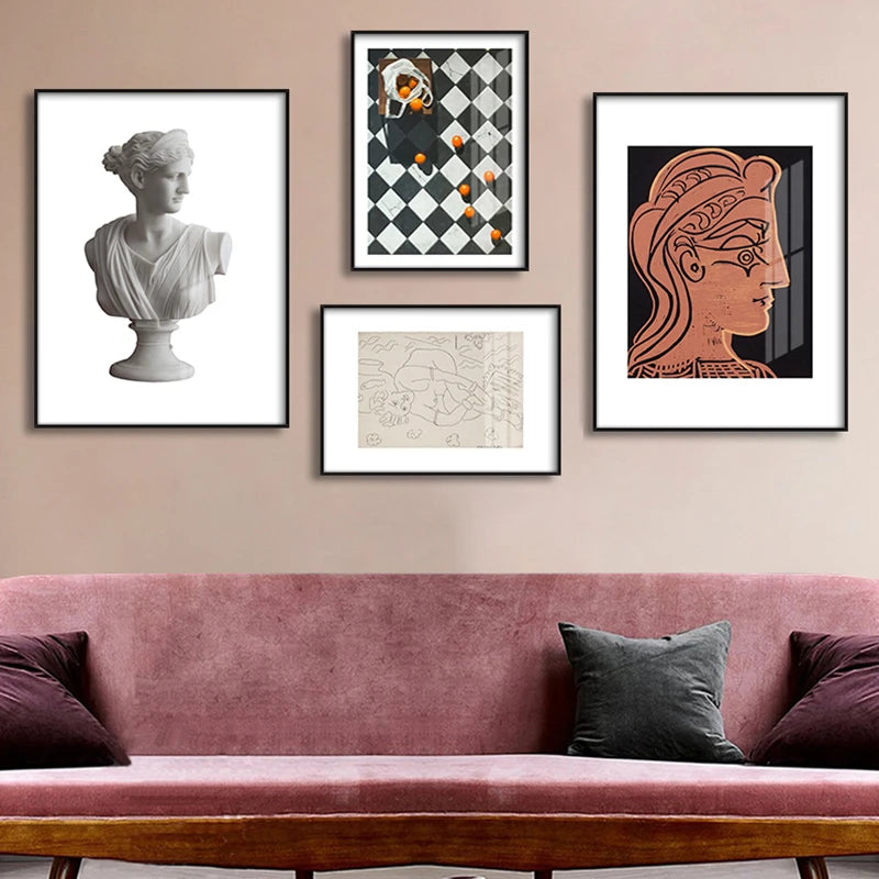 Vintage Vogue Abstract Renaissance Arts Gallery Wall Art Canvas Prints Pictures For Living Room Dining Room Modern Art For Contemporary Interiors